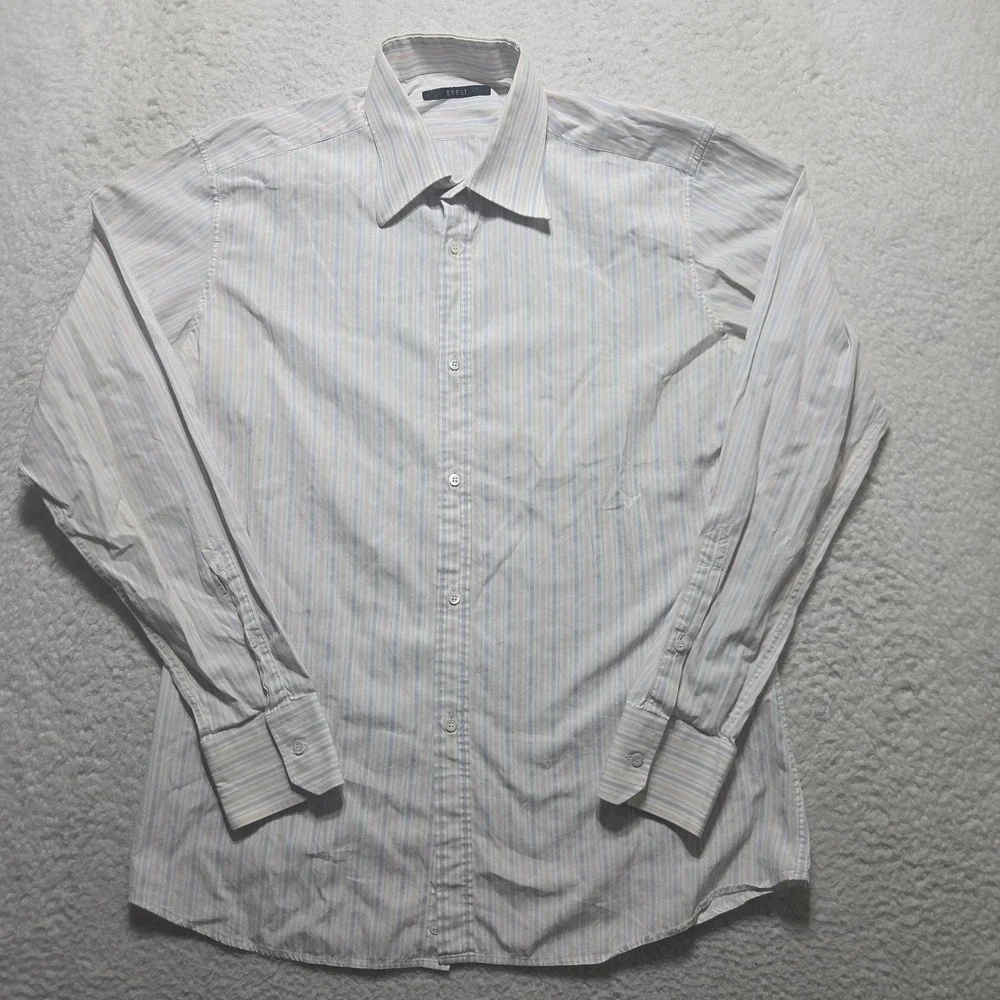 Vintage Gucci Men's Dress Shirt Mens Size 42 16.5 Striped Luxury Long Sleeve